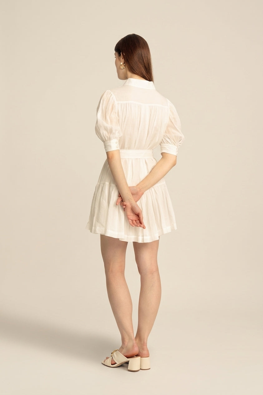 Faye Mini Shirt Dress V1 - White
