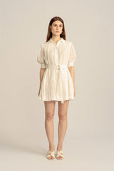 Faye Mini Shirt Dress V1 - White