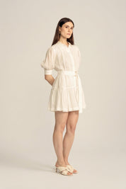 Faye Mini Shirt Dress V1 - White