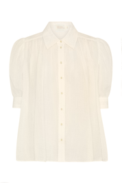 Faye Apricot Sheer Ramie Top