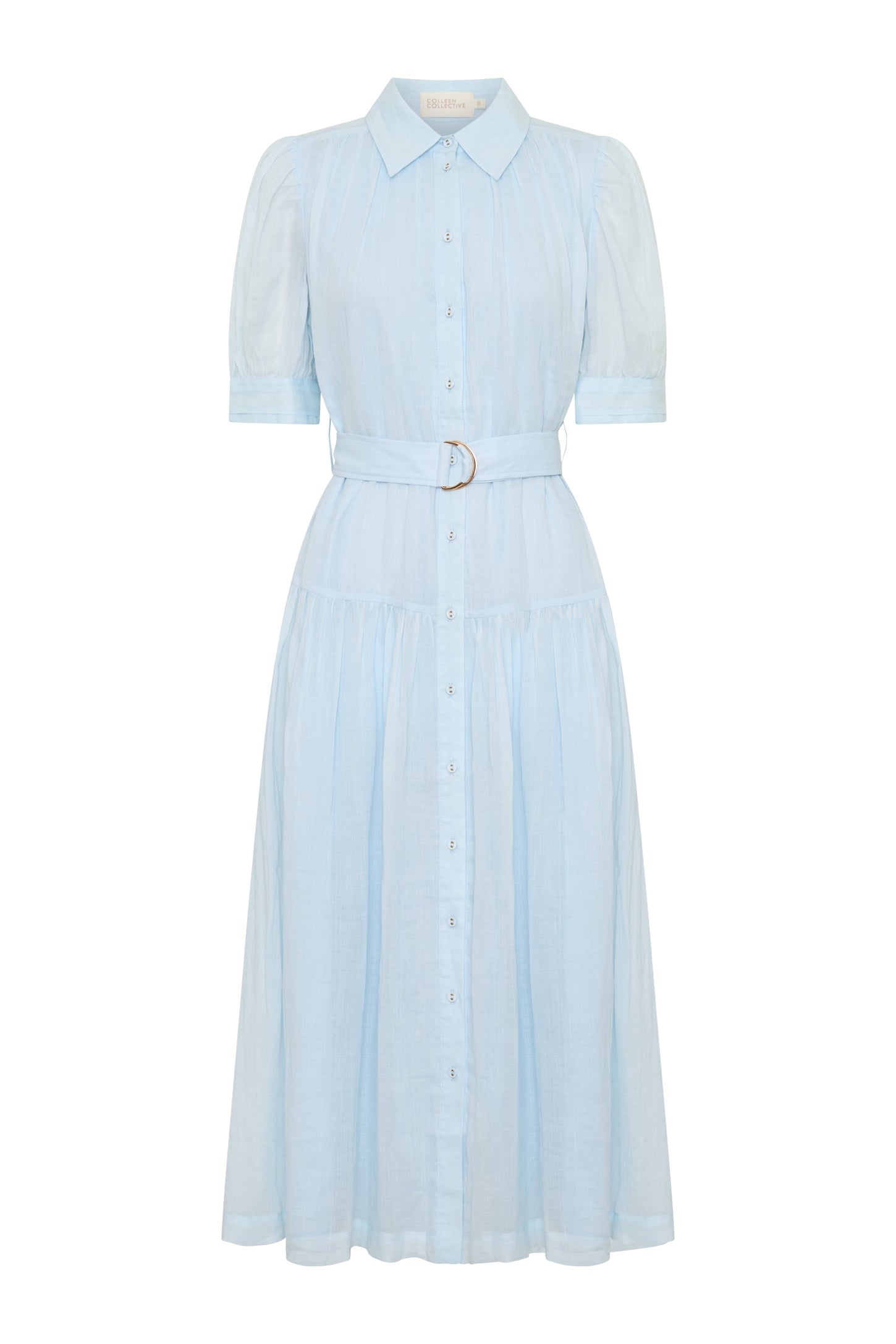 Faye Ramie Midi Dress Powder Blue