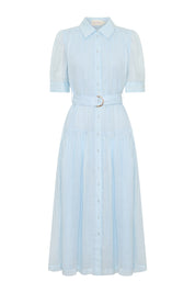 Faye Ramie Midi Dress Powder Blue