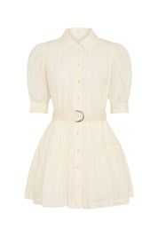 Faye Mini Apricot Ramie Shirt Dress 