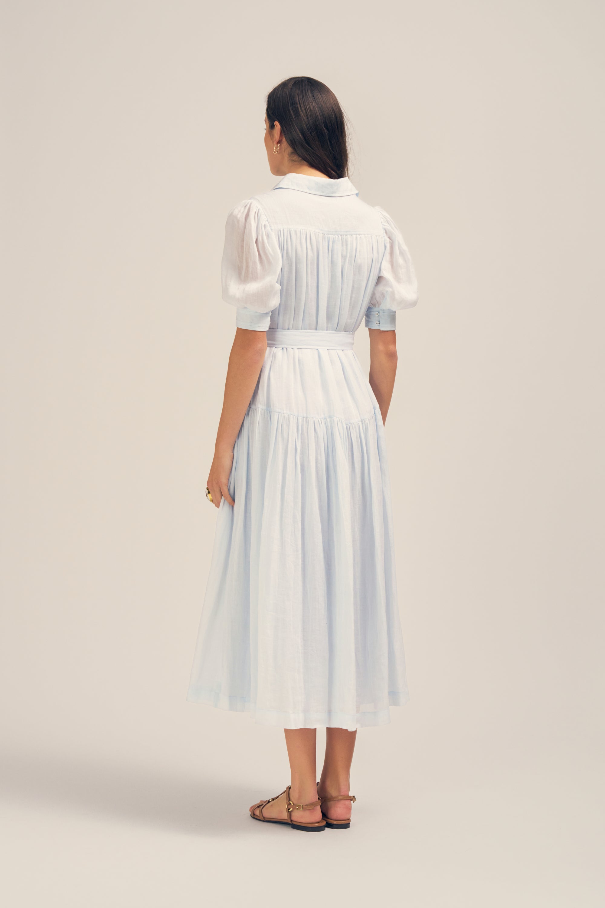 Faye Midi Ramie Shirt Dress Powder Blue – Colleen Collective
