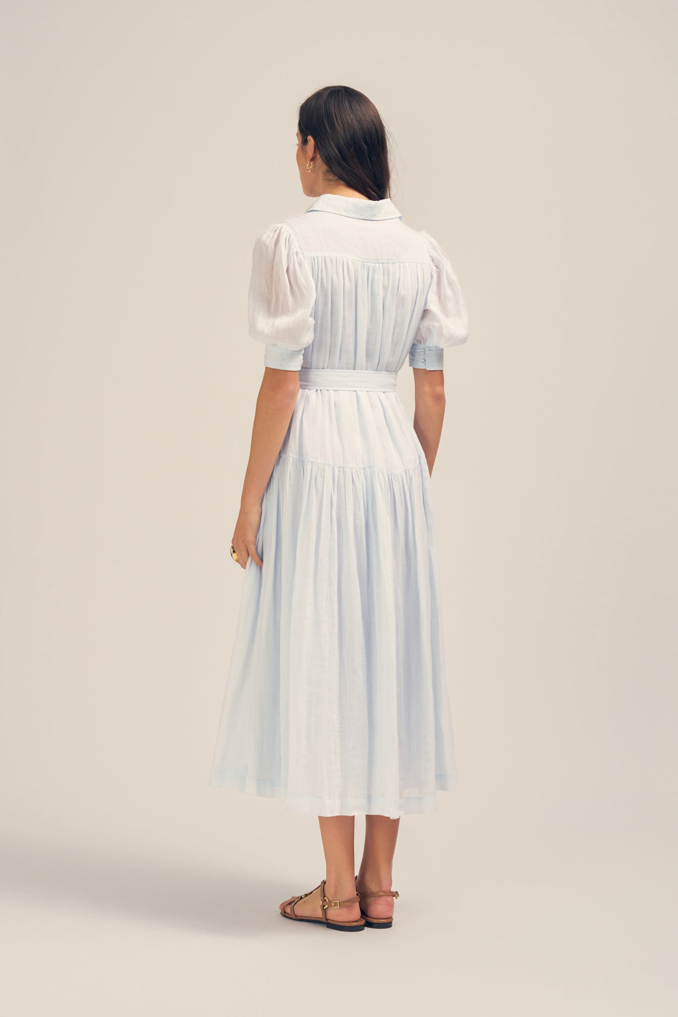 Faye Midi Shirt Dress V2 - Powder Blue