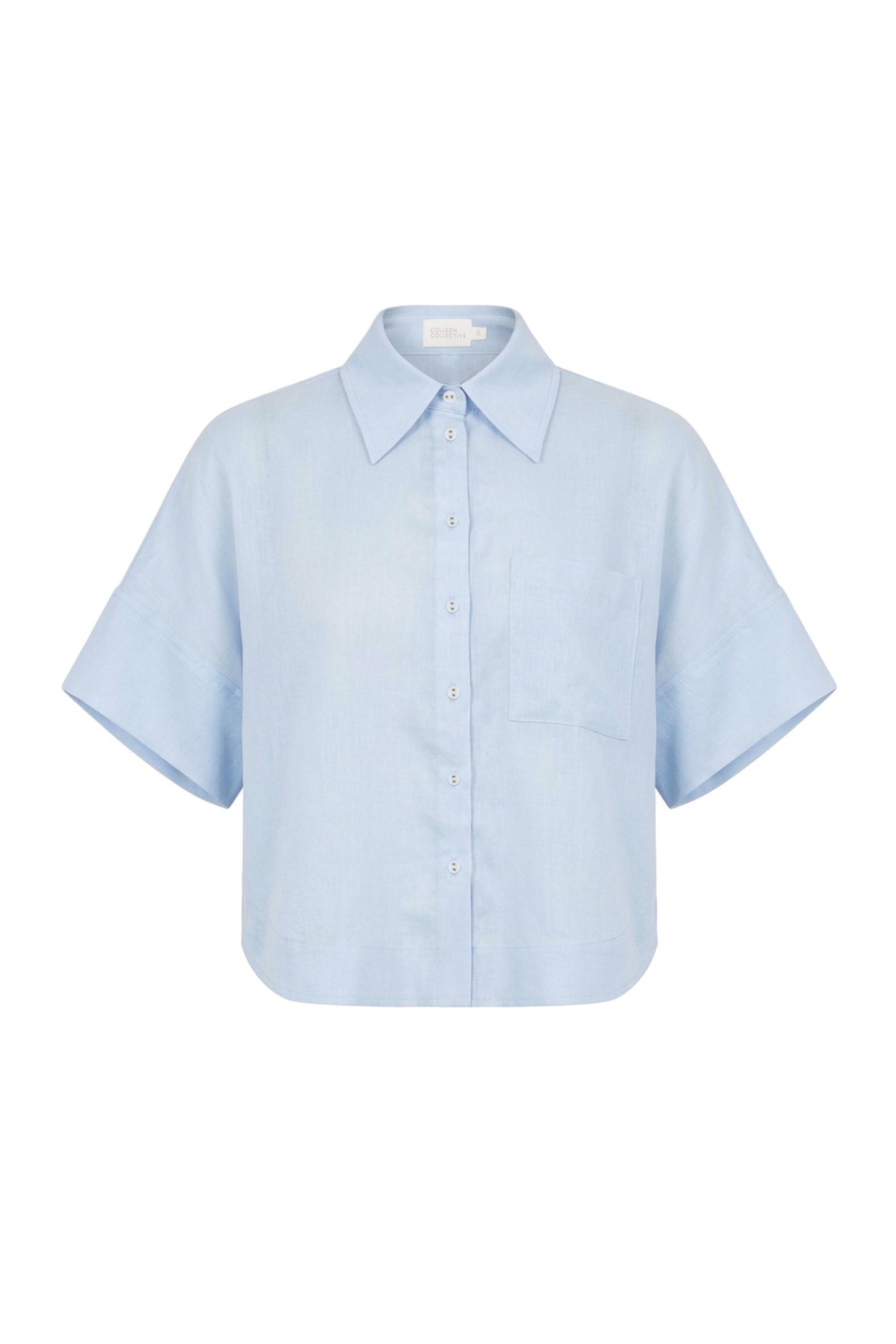 Resort Cropped Shirt - Light Blue
