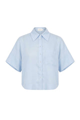 Resort Cropped Shirt - Light Blue