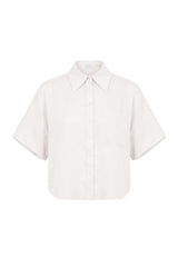 Resort Cropped Shirt - Eggshell