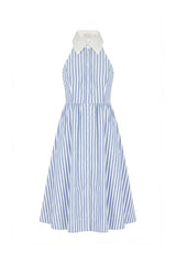 Posy Midi Shirt Dress - Fog Blue Stripe
