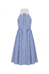 Posy Midi Shirt Dress - Blue Stripe