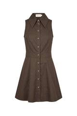 Vivienne Mini Shirt Dress - Bistre