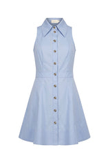 Vivienne Mini Shirt Dress - Hydrangea Blue