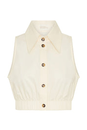 Lillian Cream Cotton Crop Top