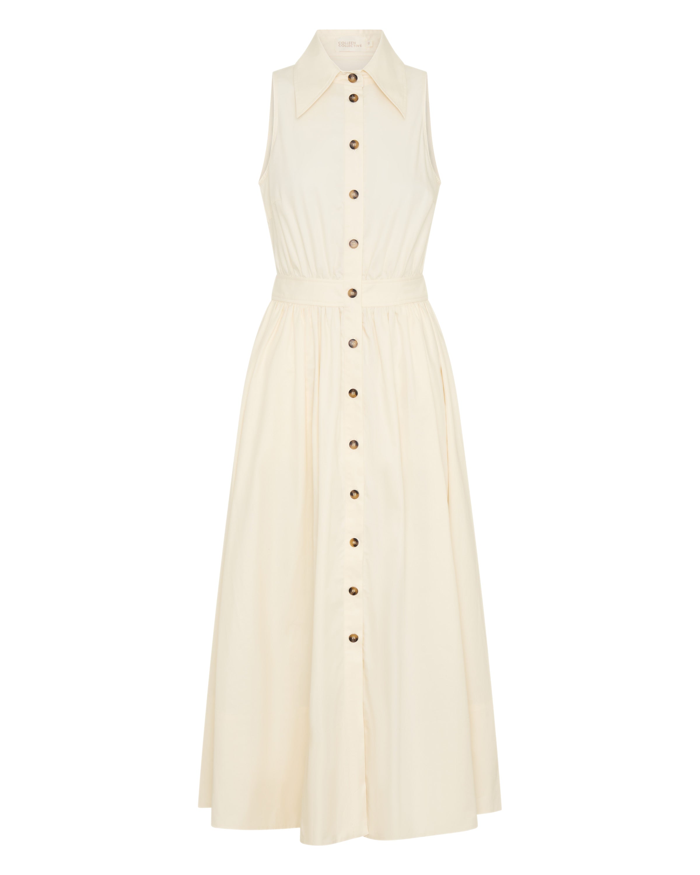 Lillian Cream Cotton Midi Dress