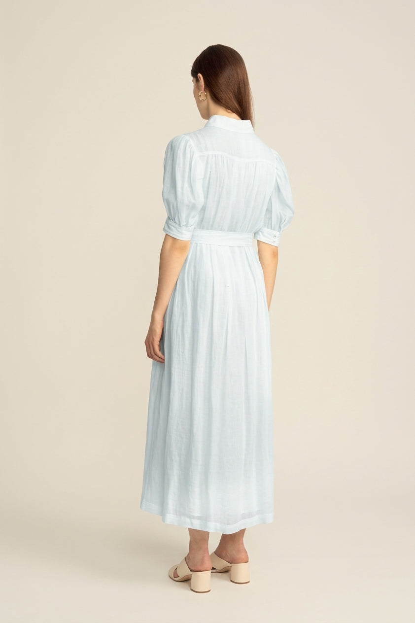 May Midi Shirt Dress - Powder Blue