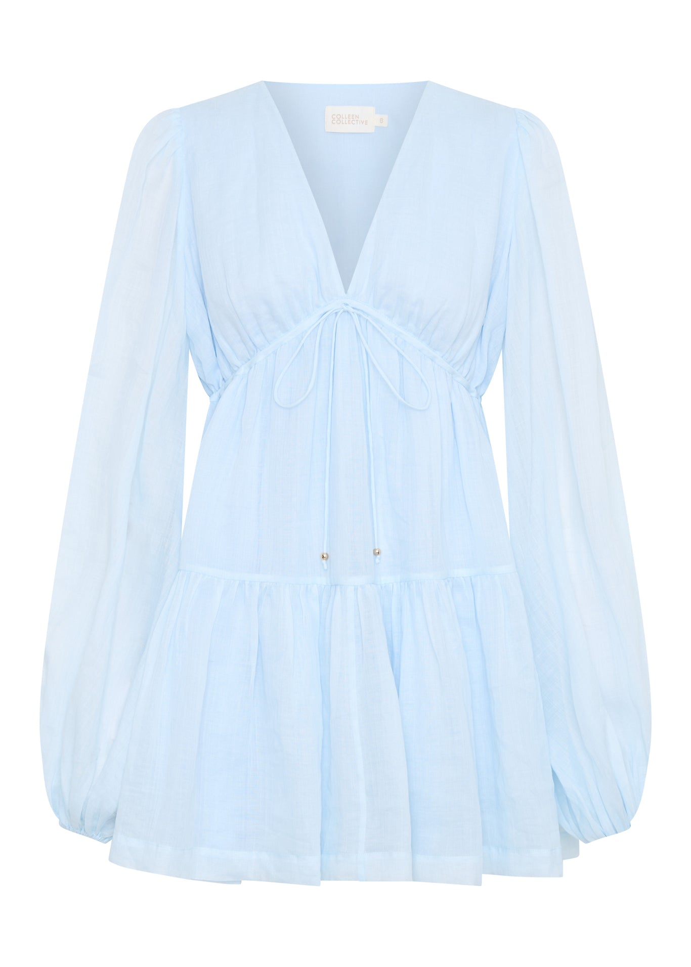 Petal Mini Ramie Light Blue Dress