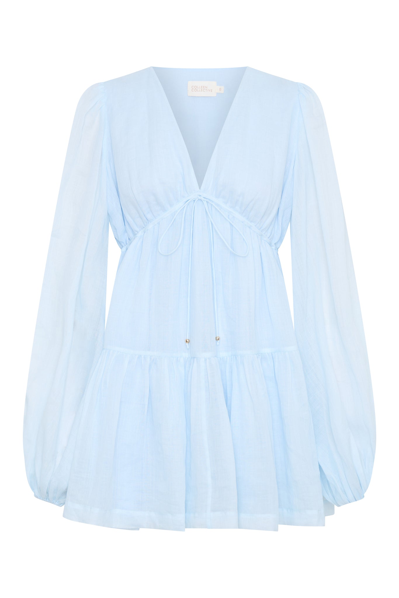 Petal Mini Ramie Light Blue Dress