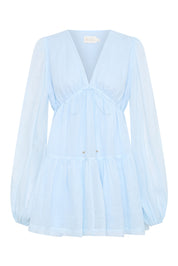 Petal Mini Ramie Light Blue Dress