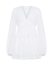 Petal Mini Ramie White Dress
