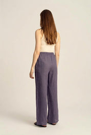 Sahara Petite Linen Drawstring Pants - Indigo
