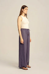 Sahara Petite Linen Drawstring Pants - Indigo