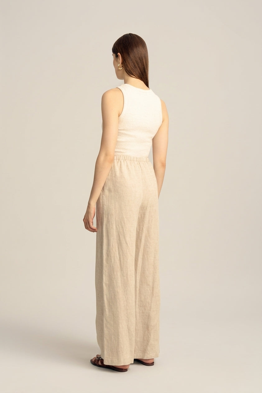 Sahara Linen Drawstring Pants - Natural