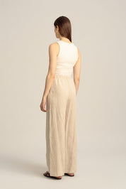 Sahara Linen Drawstring Pants - Natural
