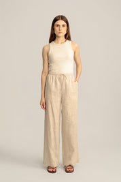 Sahara Linen Drawstring Pants - Natural