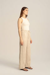 Sahara Petite Linen Drawstring Pants - Natural