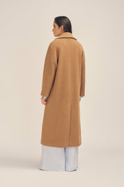 Solace Camel Textured Wool Coat Back