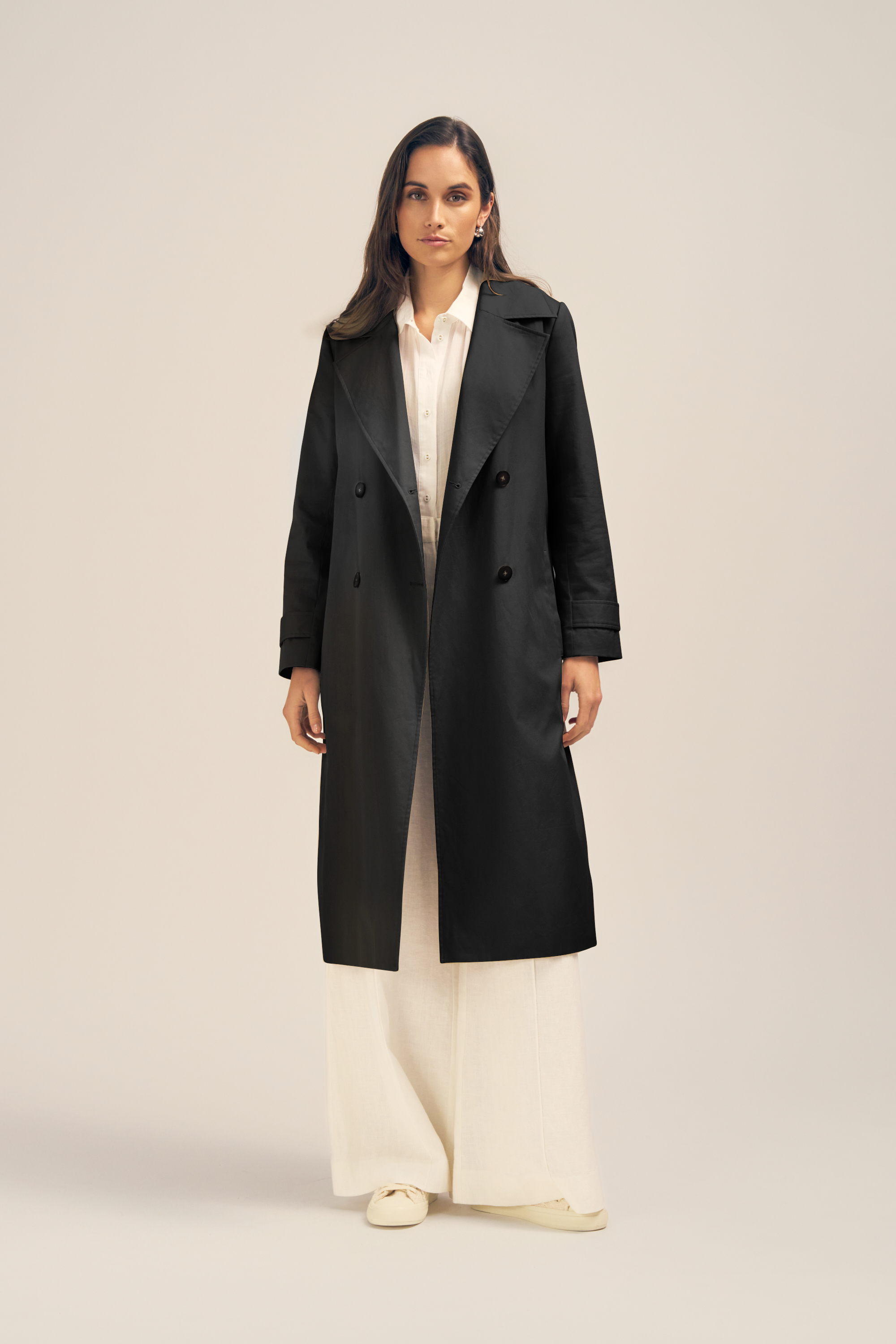 Tempest Gabardine Trench Coat Black