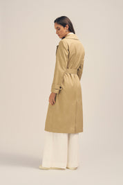 Tempest Water Resistant Khaki Trench Coat Back