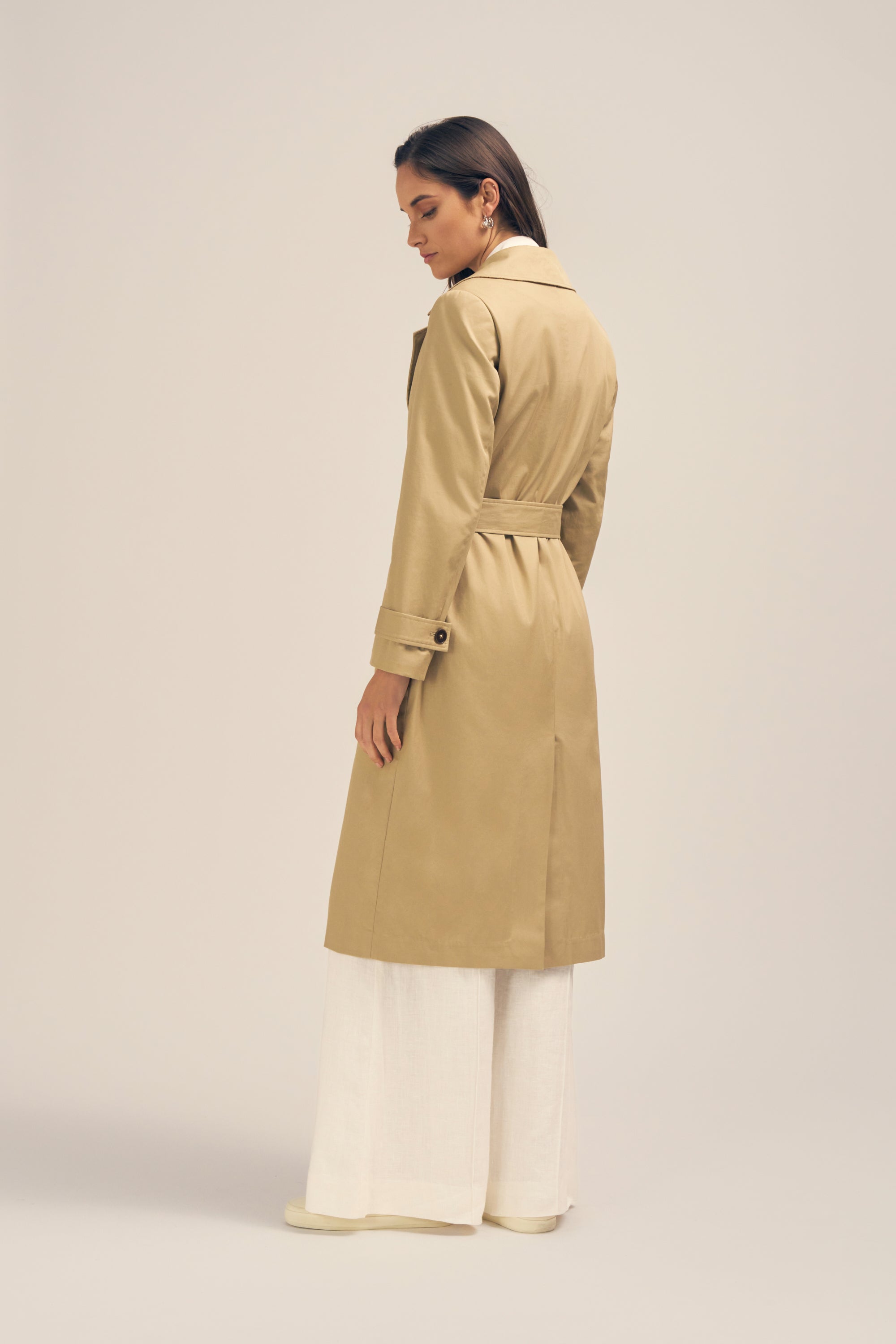 Tempest Water Resistant Khaki Trench Coat Back