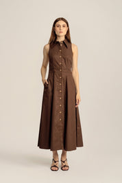 Vivienne Midi Shirt Dress - Bistre