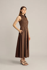 Vivienne Petite Midi Shirt Dress - Bistre