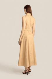 Vivienne Midi Shirt Dress - Caramel