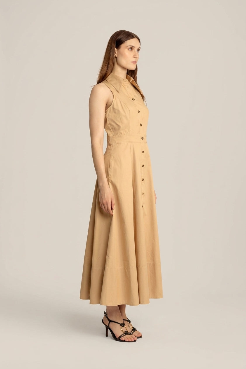 Vivienne Midi Shirt Dress - Caramel