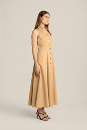 Vivienne Midi Shirt Dress - Caramel