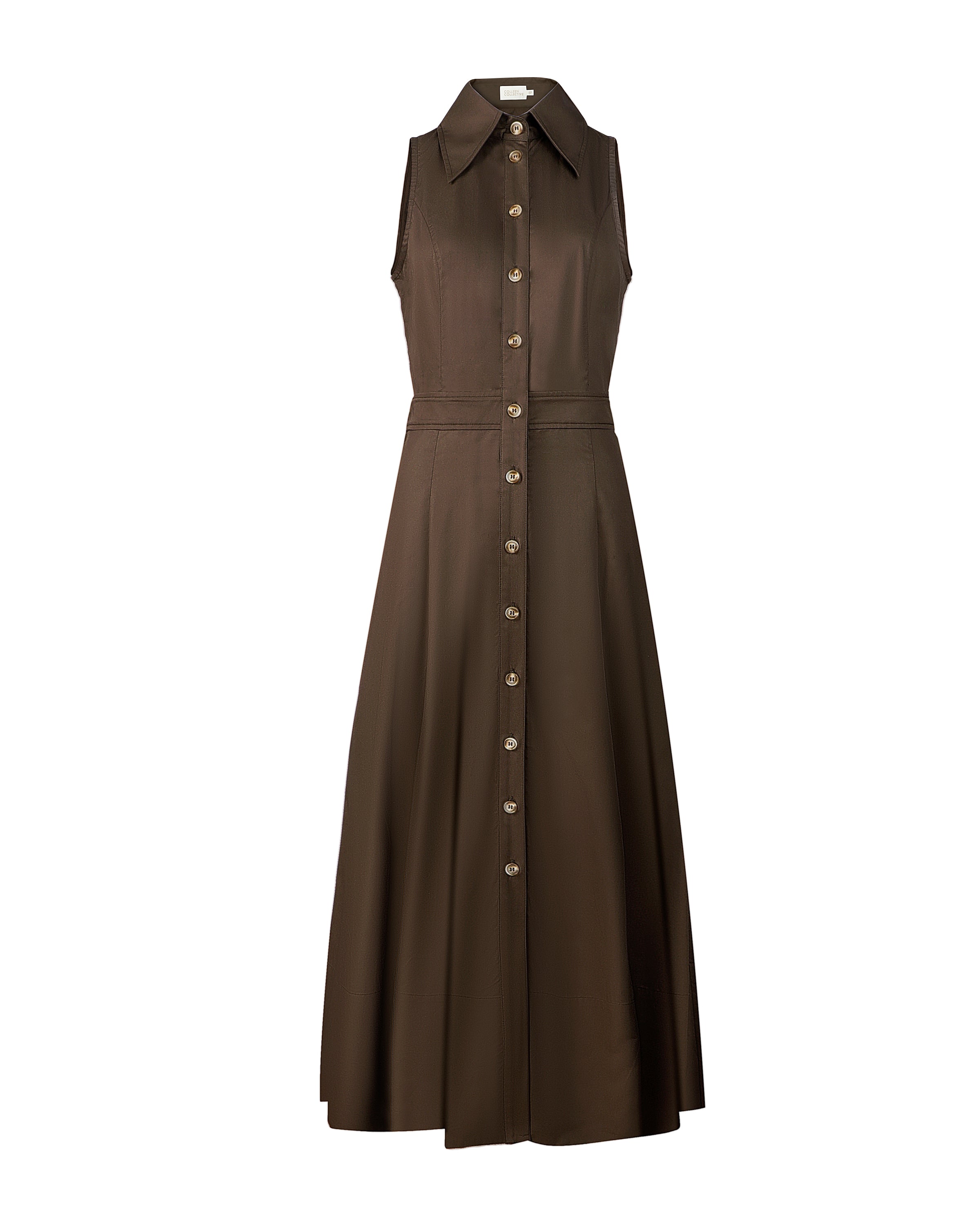 Vivienne Midi Cotton Shirt Dress Petite Chocolate
