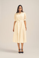 Faye Midi Shirt Dress V2 - Apricot