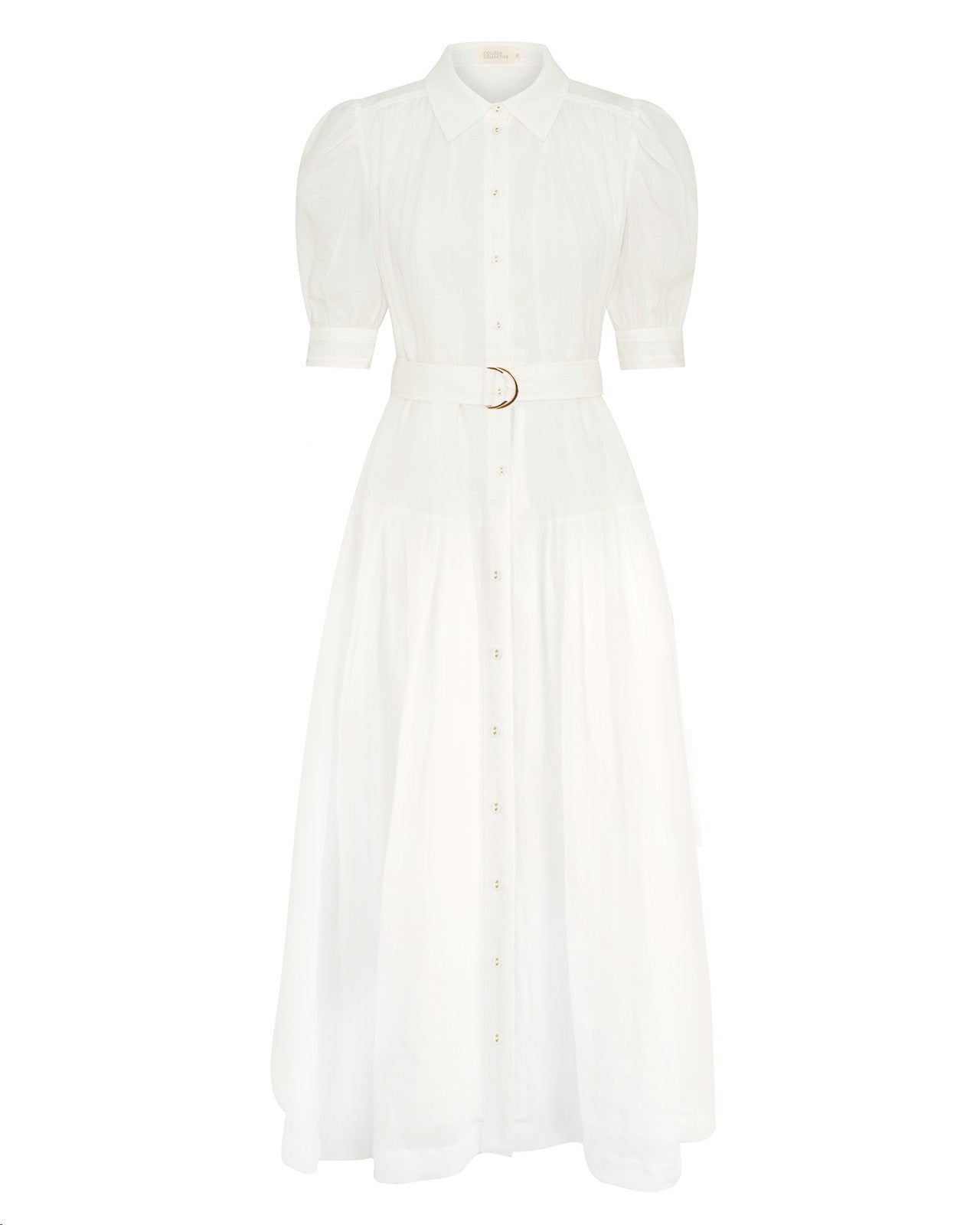 Faye White Ramie Midi Dress Colleen Collective