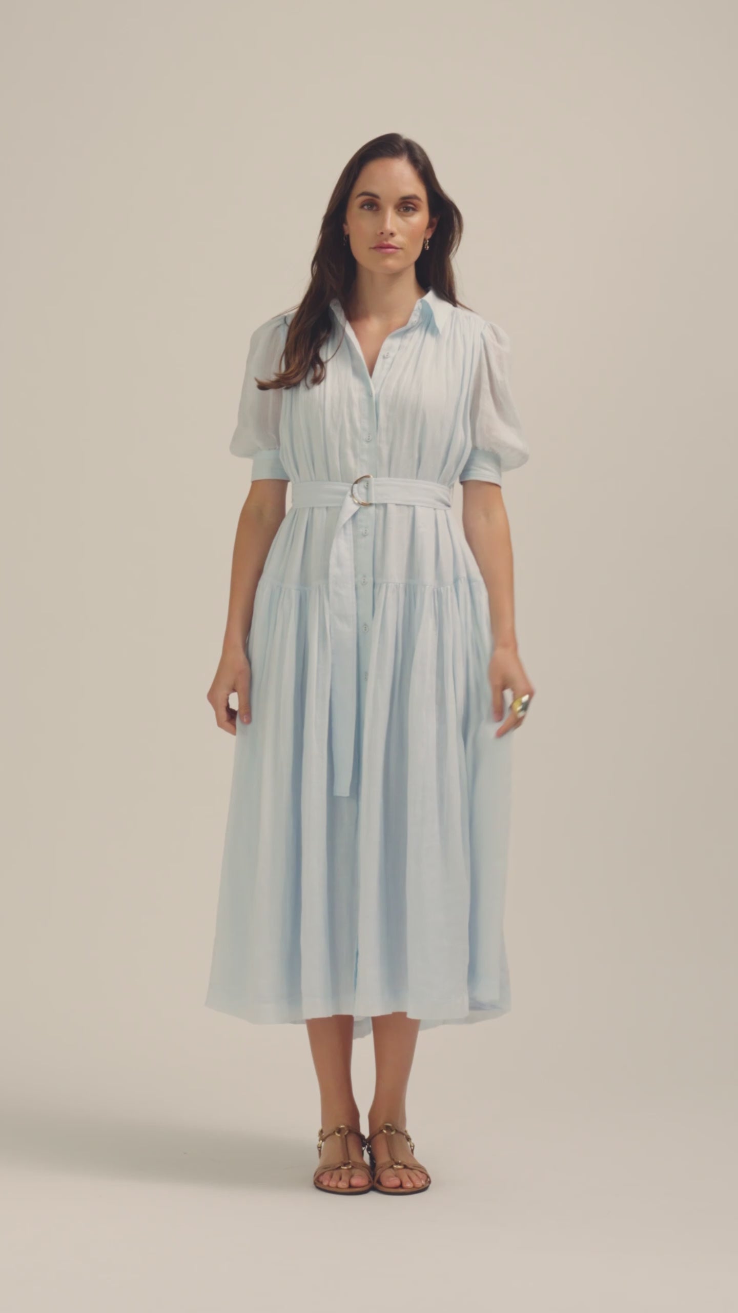 Faye Midi Shirt Dress - Powder Blue
