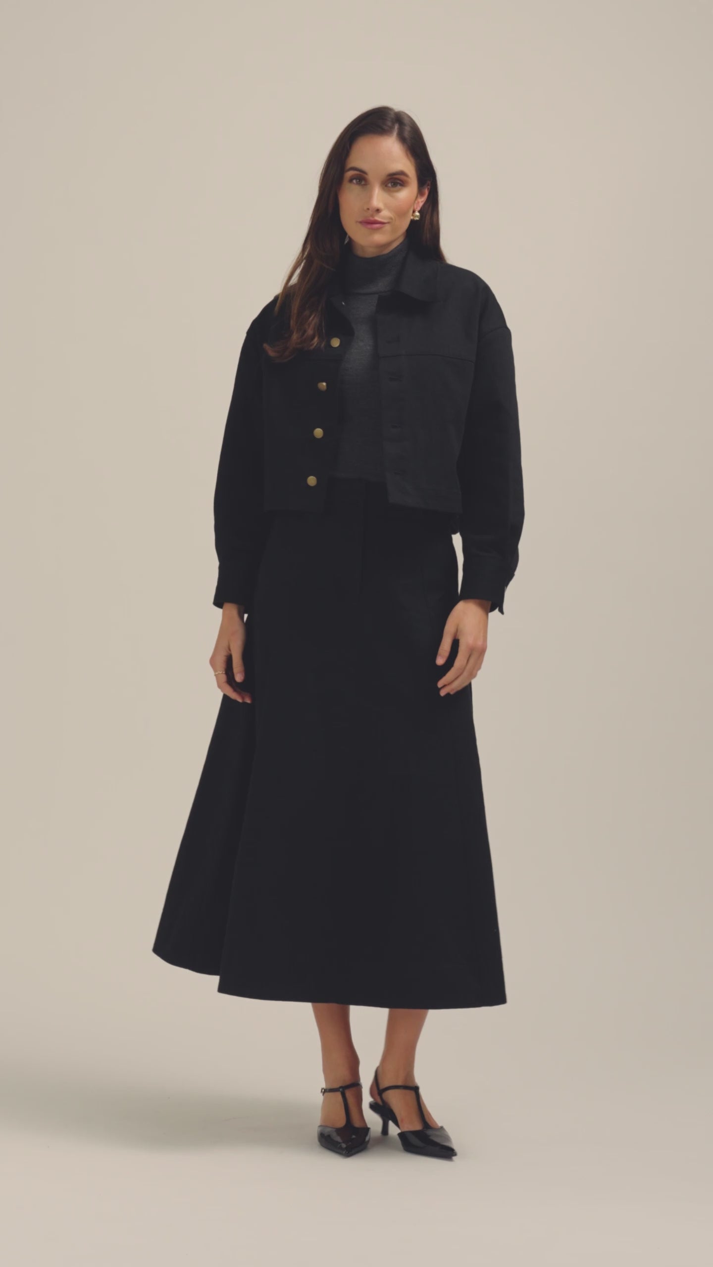 Florence Midi Skirt - Black