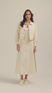Florence Midi Skirt - Cream