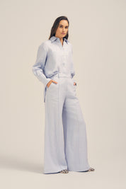 Serene Linen Shirt- Chalk Blue